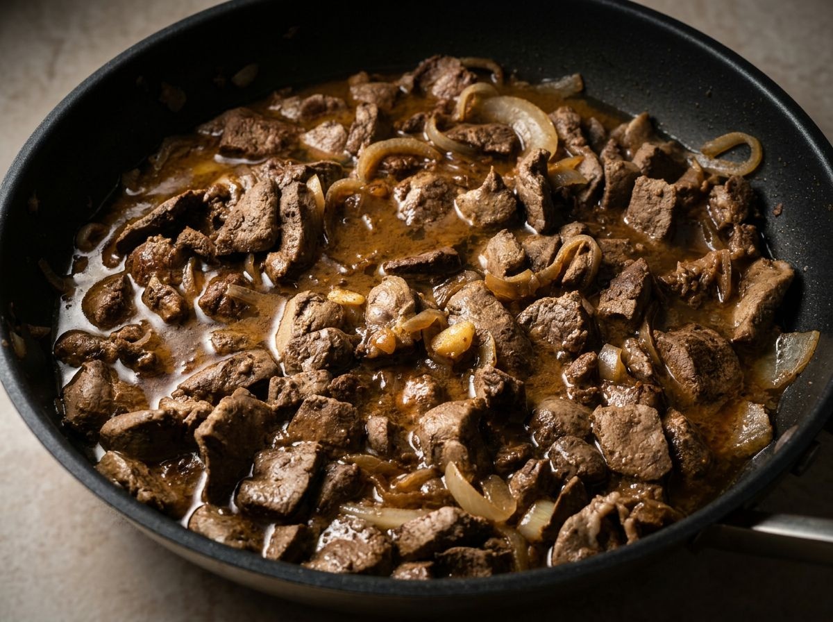 Tasty liver steak